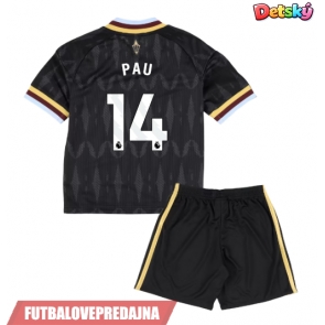 Lacne Dětský Futbalové dres Aston Villa Pau Torres #14 2026-27 Krátky Rukáv - Preč (+ trenírky)